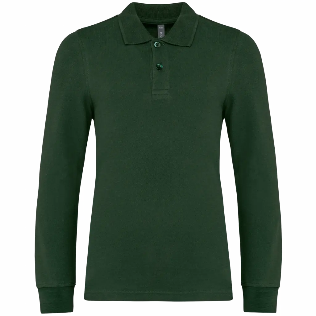 Kinderpolo lange mouwen, forest green — productfoto 12