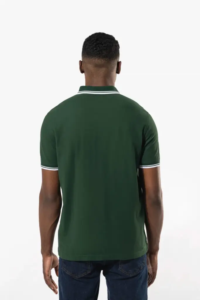 Herenpolo met korte mouwen en contrasterende bies — productfoto 2