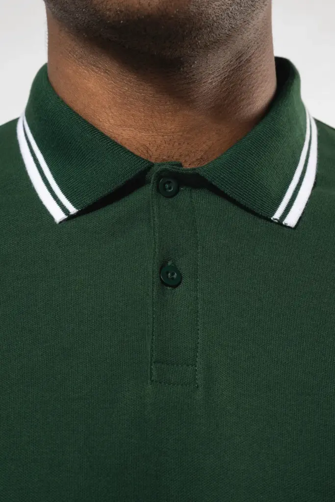 Herenpolo met korte mouwen en contrasterende bies — productfoto 3