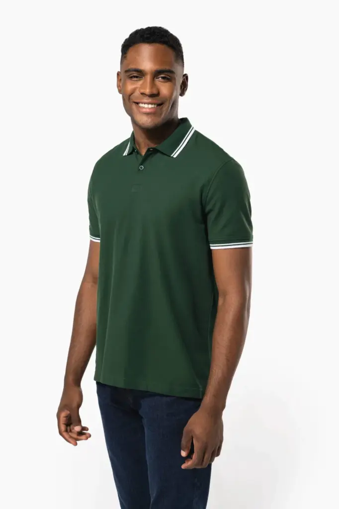 Herenpolo met korte mouwen en contrasterende bies — productfoto 6