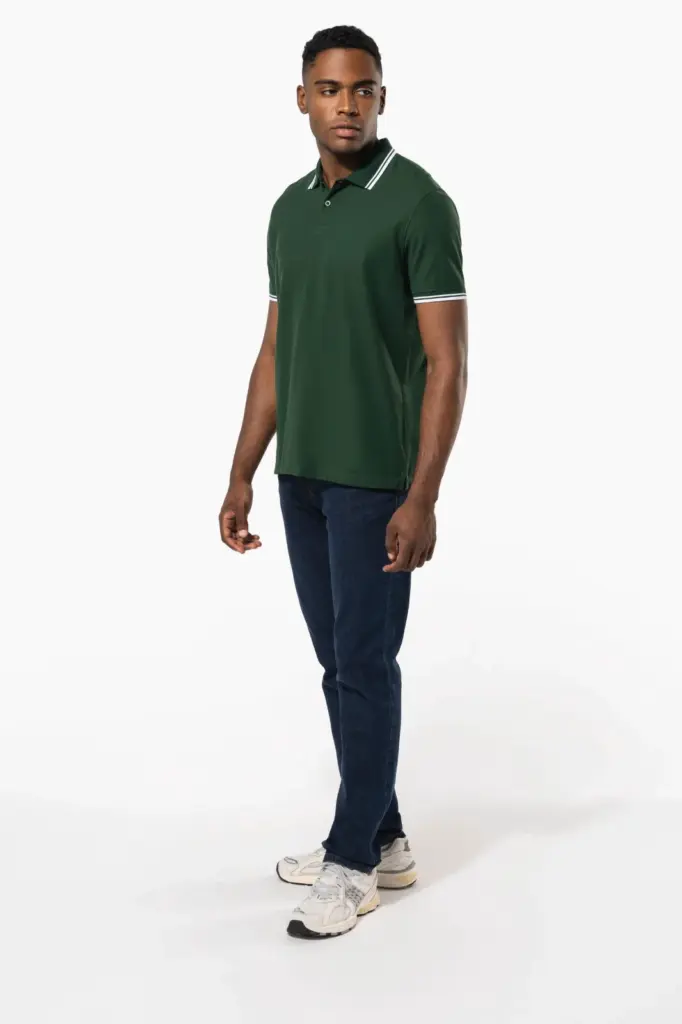 Herenpolo met korte mouwen en contrasterende bies — productfoto 8