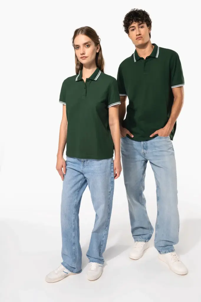 Herenpolo met korte mouwen en contrasterende bies — productfoto 10