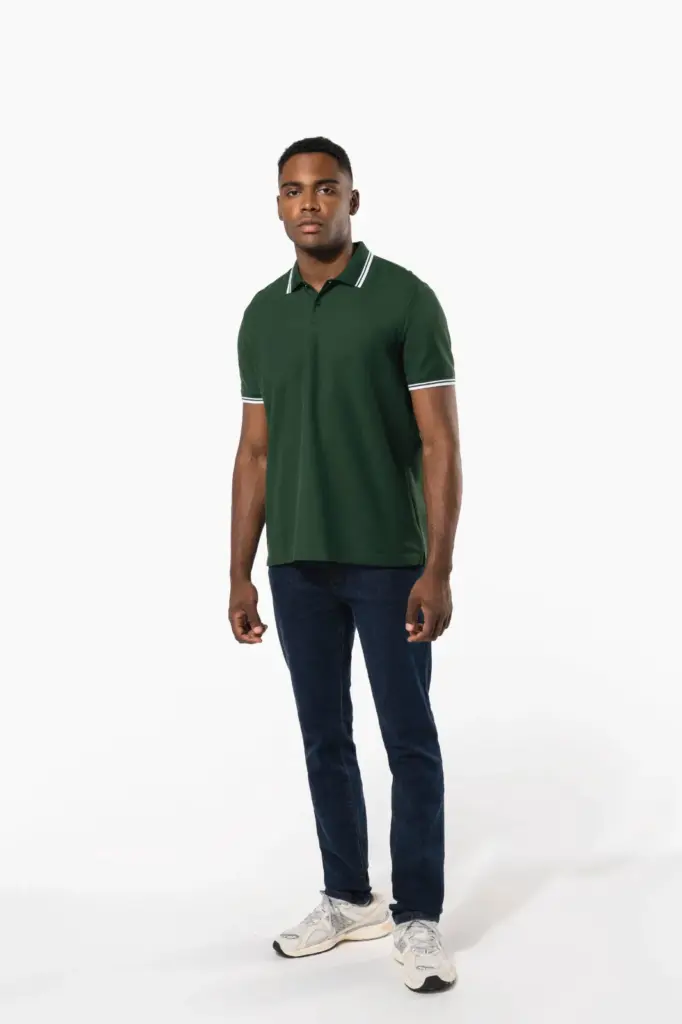 Herenpolo met korte mouwen en contrasterende bies — productfoto 11