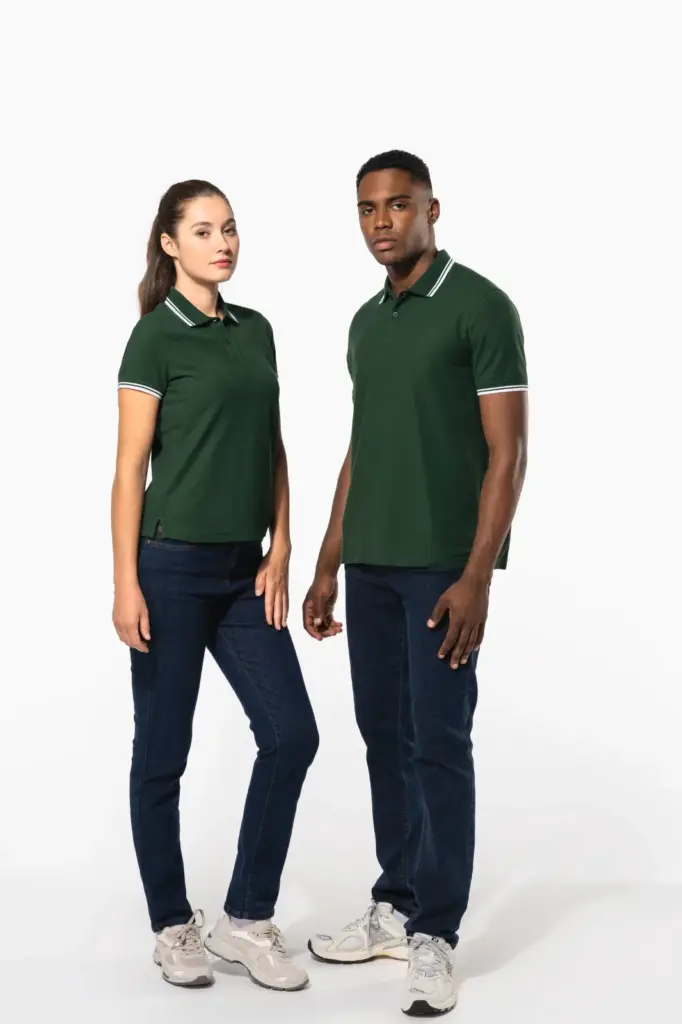 Herenpolo met korte mouwen en contrasterende bies — productfoto 12