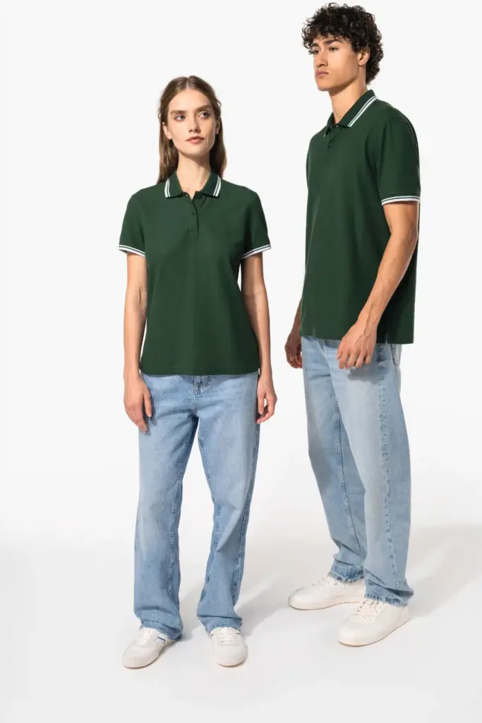 Herenpolo met korte mouwen en contrasterende bies — productfoto 16