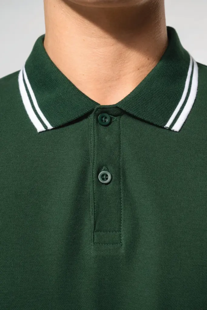 Herenpolo met korte mouwen en contrasterende bies — productfoto 17