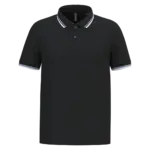 Herenpolo met korte mouwen en contrasterende bies, black/white — productfoto 22