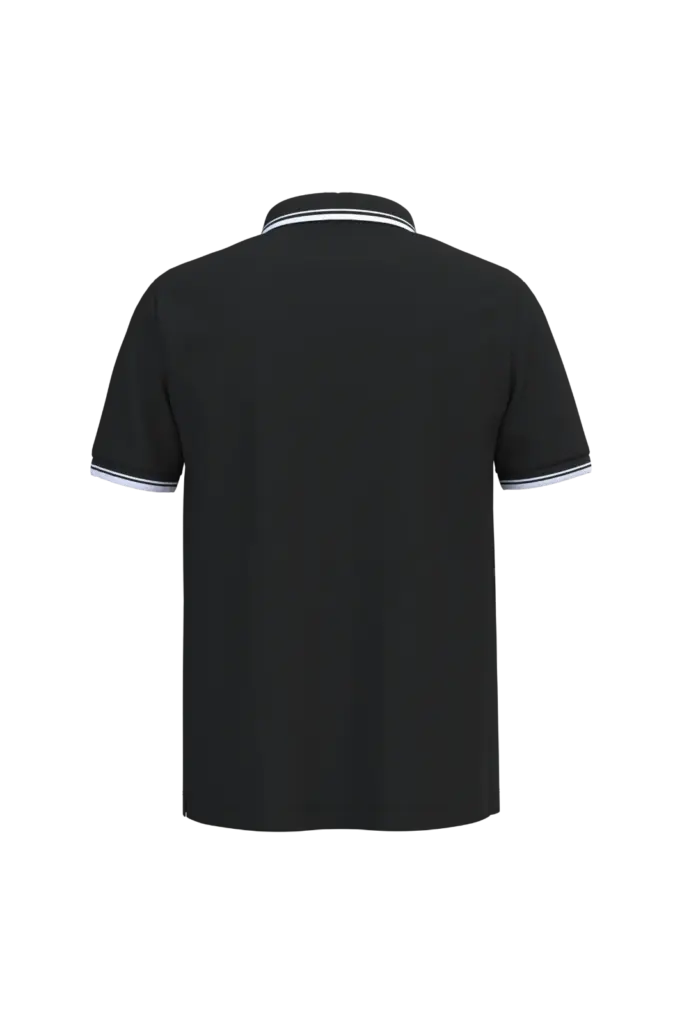 Herenpolo met korte mouwen en contrasterende bies, black/white — productfoto 23