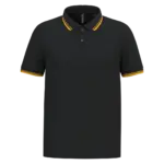 Herenpolo met korte mouwen en contrasterende bies, black / yellow — productfoto 25