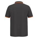 Herenpolo met korte mouwen en contrasterende bies, dark grey / orange — productfoto 29