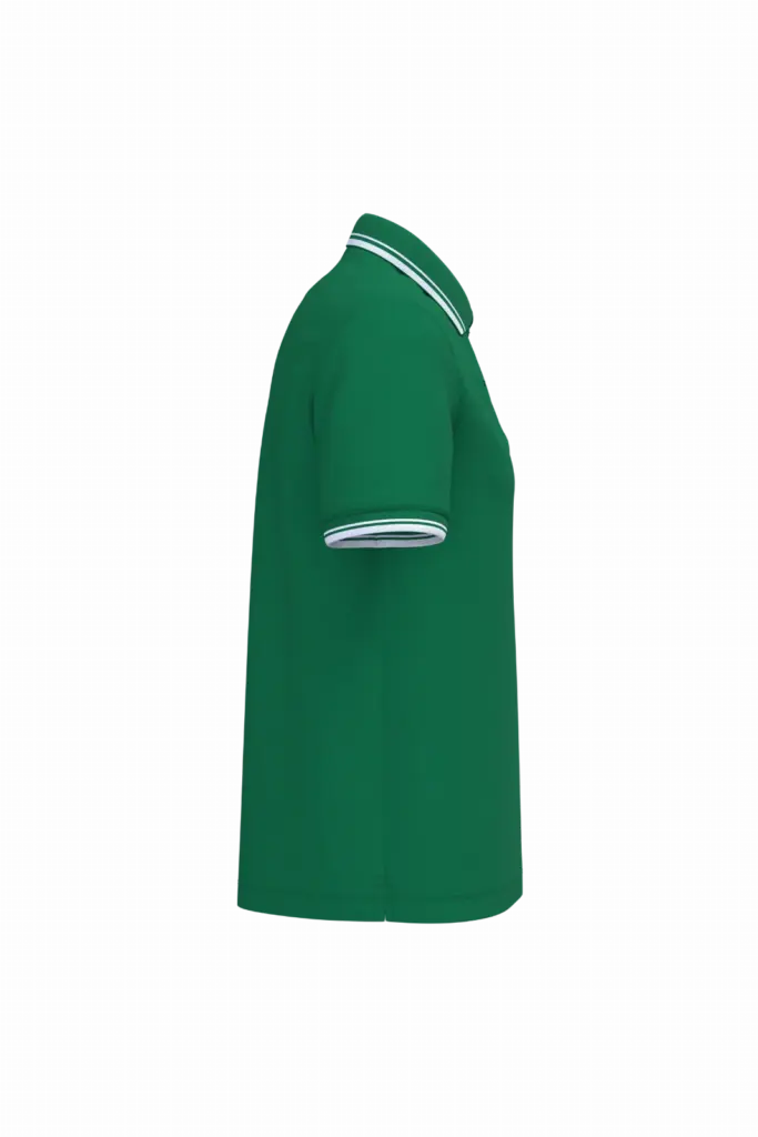 Herenpolo met korte mouwen en contrasterende bies, kelly green / white — productfoto 33