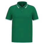 Herenpolo met korte mouwen en contrasterende bies, kelly green / white — productfoto 34