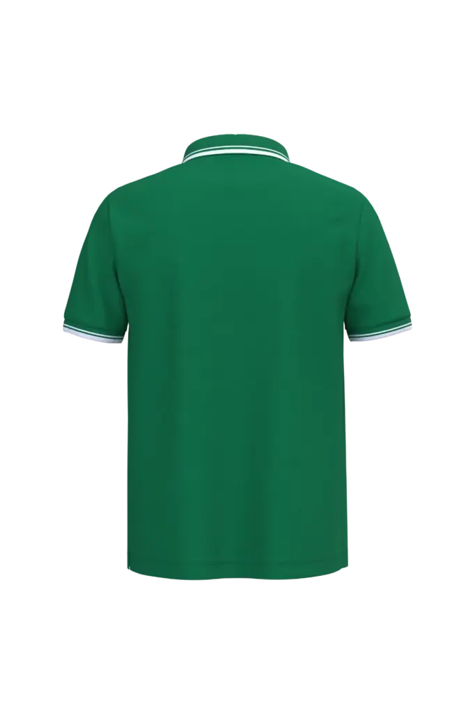 Herenpolo met korte mouwen en contrasterende bies, kelly green / white — productfoto 35