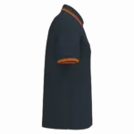 Herenpolo met korte mouwen en contrasterende bies, navy / orange — productfoto 36