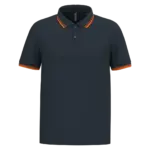 Herenpolo met korte mouwen en contrasterende bies, navy / orange — productfoto 37