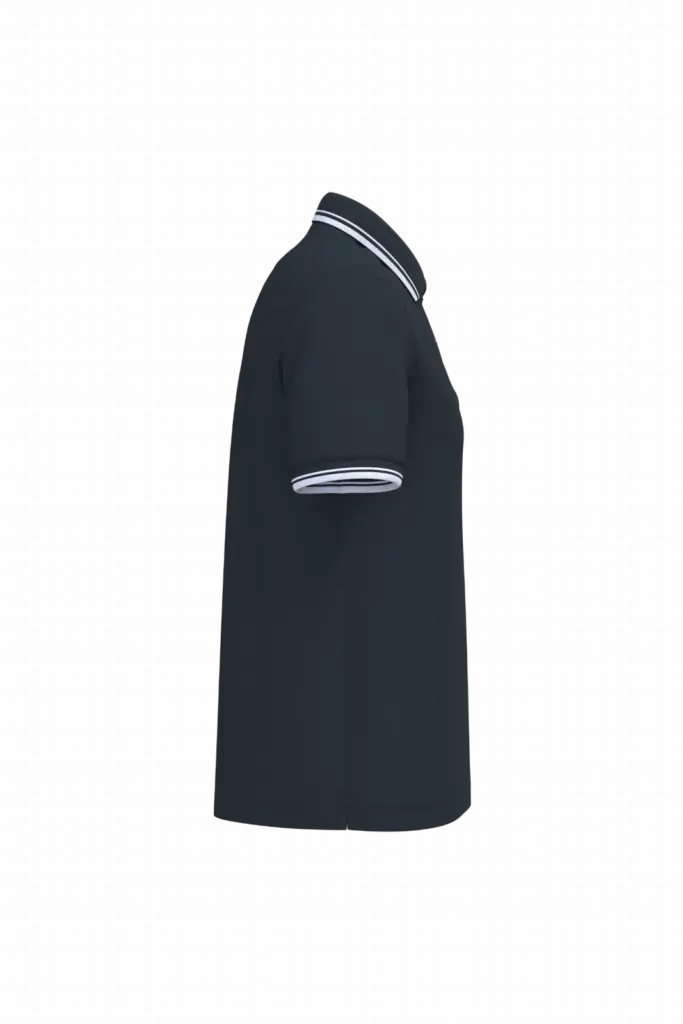 Herenpolo met korte mouwen en contrasterende bies, navy / white — productfoto 39