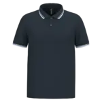 Herenpolo met korte mouwen en contrasterende bies, navy / white — productfoto 40