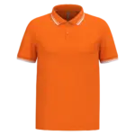 Herenpolo met korte mouwen en contrasterende bies, orange / white — productfoto 43