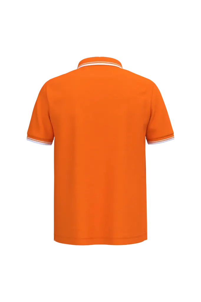 Herenpolo met korte mouwen en contrasterende bies, orange / white — productfoto 44