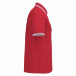 Herenpolo met korte mouwen en contrasterende bies, red / white — productfoto 48