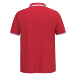 Herenpolo met korte mouwen en contrasterende bies, red / white — productfoto 50