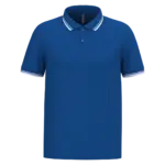 Herenpolo met korte mouwen en contrasterende bies, royal blue / white — productfoto 52