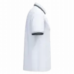 Herenpolo met korte mouwen en contrasterende bies, white / black — productfoto 54