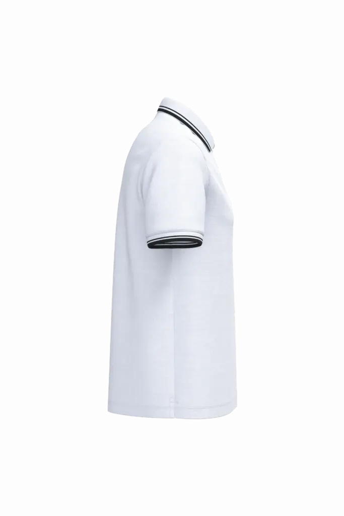 Herenpolo met korte mouwen en contrasterende bies, white / black — productfoto 54