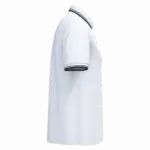 Herenpolo met korte mouwen en contrasterende bies, white / navy — productfoto 57