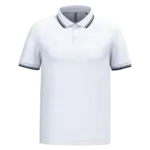 Herenpolo met korte mouwen en contrasterende bies, white / navy — productfoto 58