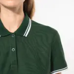 Damespolo met korte mouwen en contrasterende bies — productfoto 4