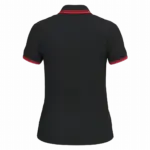 Damespolo met korte mouwen en contrasterende bies, black / red — productfoto 10