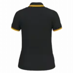 Damespolo met korte mouwen en contrasterende bies, black / yellow — productfoto 16