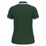 Damespolo met korte mouwen en contrasterende bies, forest green / white — productfoto 22