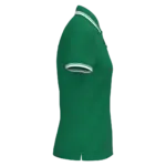 Damespolo met korte mouwen en contrasterende bies, kelly green / white — productfoto 23