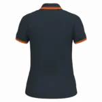 Damespolo met korte mouwen en contrasterende bies, navy / orange — productfoto 28
