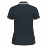 Damespolo met korte mouwen en contrasterende bies, navy / white — productfoto 31