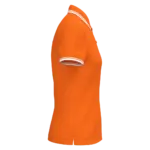 Damespolo met korte mouwen en contrasterende bies, orange / white — productfoto 32