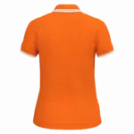 Damespolo met korte mouwen en contrasterende bies, orange / white — productfoto 34