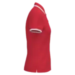 Damespolo met korte mouwen en contrasterende bies, red / white — productfoto 38