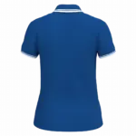 Damespolo met korte mouwen en contrasterende bies, royal blue / white — productfoto 43