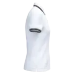Damespolo met korte mouwen en contrasterende bies, white / black — productfoto 44