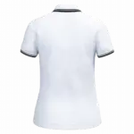 Damespolo met korte mouwen en contrasterende bies, white / black — productfoto 46