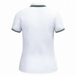 Damespolo met korte mouwen en contrasterende bies, white / navy — productfoto 49