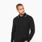 Heren polo van piquétricot met lange mouwen