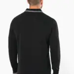 Heren polo van piquétricot met lange mouwen — productfoto 2
