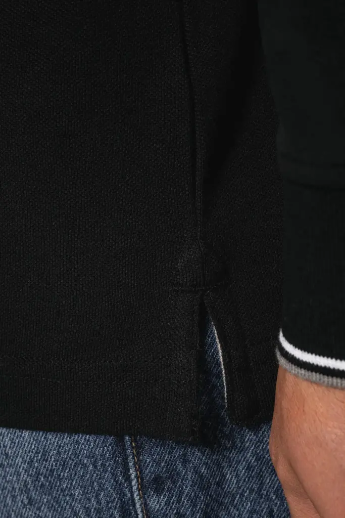 Heren polo van piquétricot met lange mouwen — productfoto 5