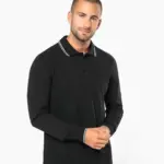 Heren polo van piquétricot met lange mouwen — productfoto 7
