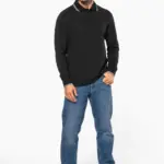 Heren polo van piquétricot met lange mouwen — productfoto 8