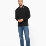 Heren polo van piquétricot met lange mouwen — productfoto 9